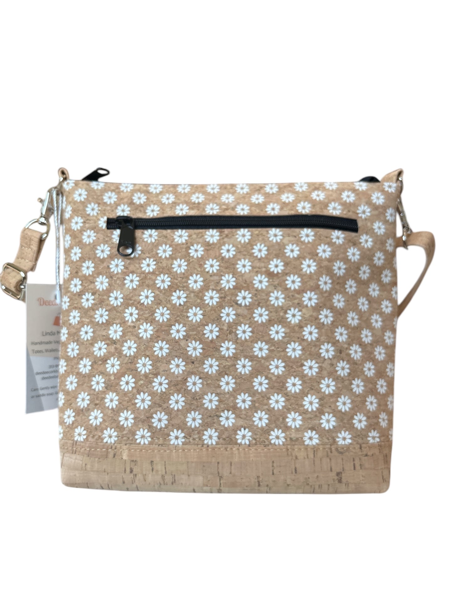 Tote Cork Crossbody Bag - Vegan - Handmade - Adjustable Strap - Shoulder