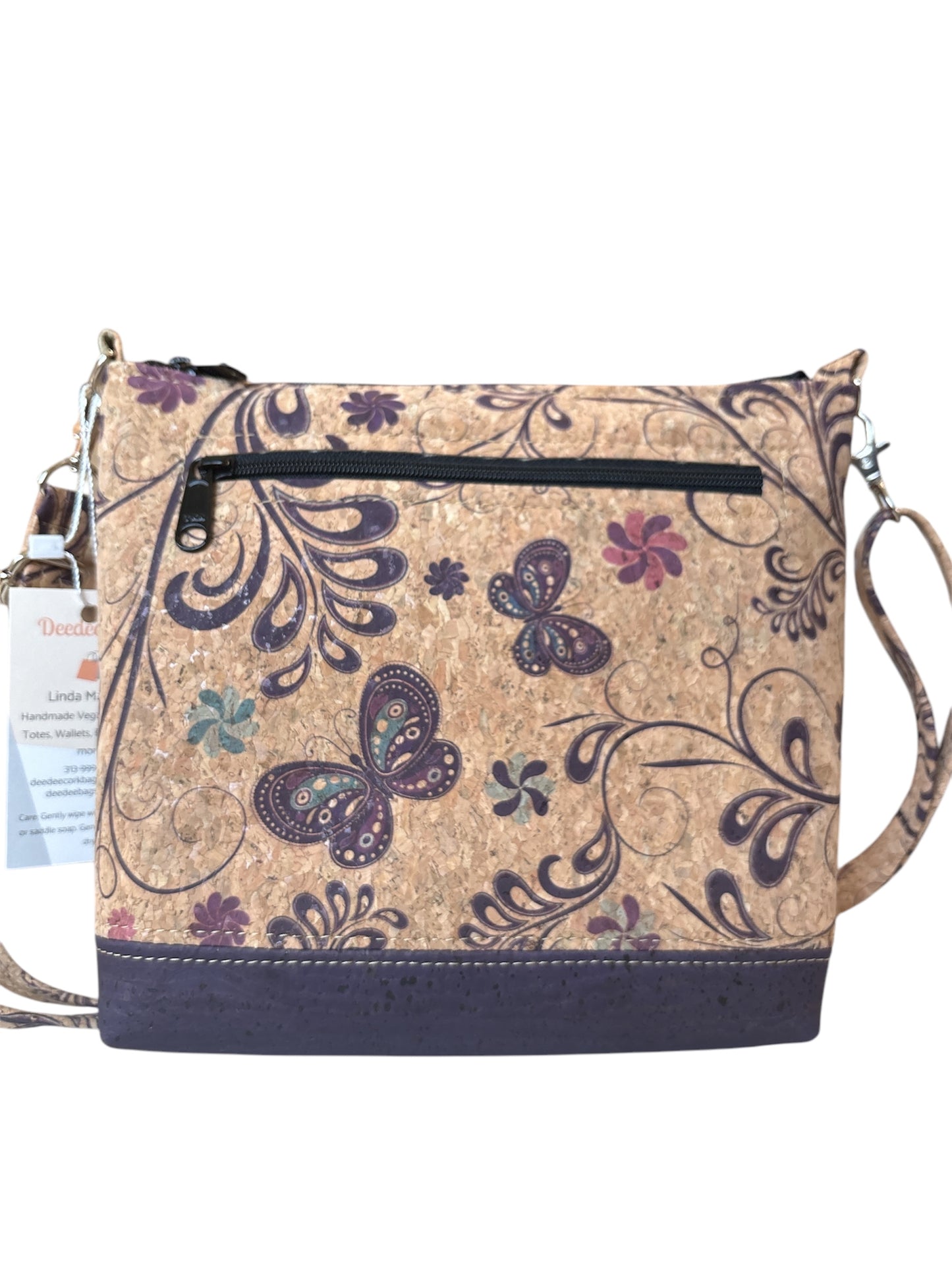 Tote Cork Crossbody Bag - Vegan - Handmade - Adjustable Strap - Shoulder