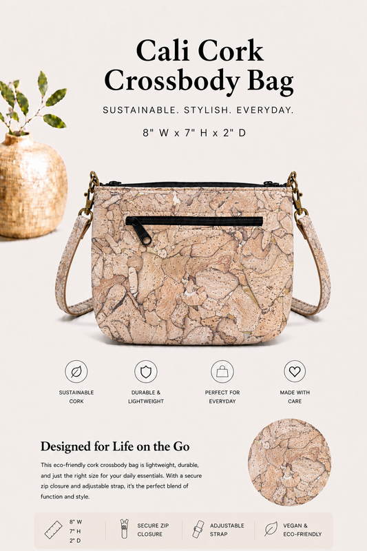 Cali Cork Crossbody Bag – Handmade - Vegan - Purse