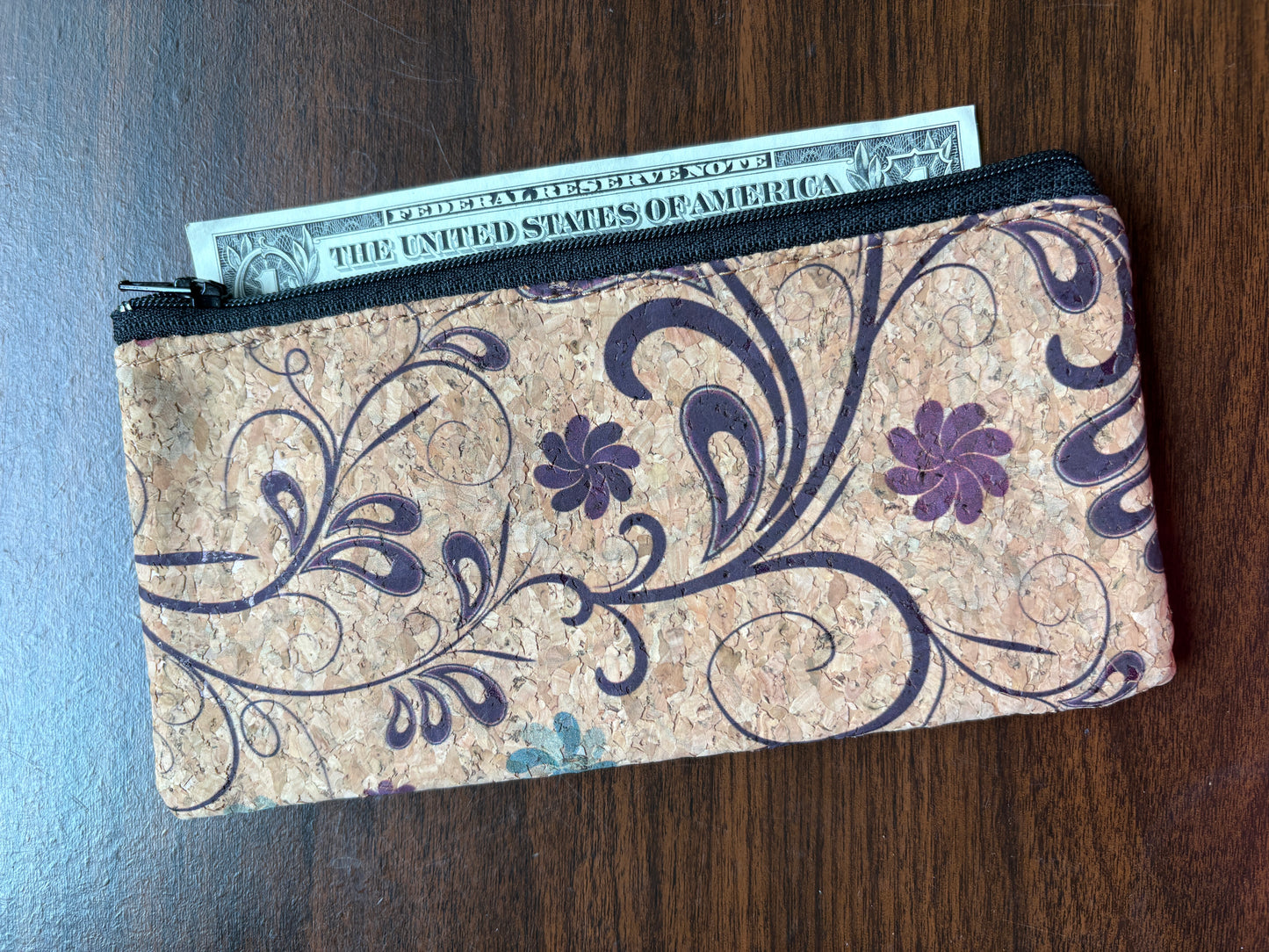 Cash/Pencil Pouch - Cork -Handmade – Vegan Coin & Jewelry Travel Pouch