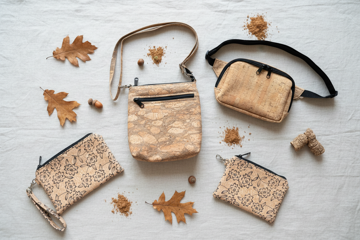 DeeDee Cork Bags Flat Lay Banner