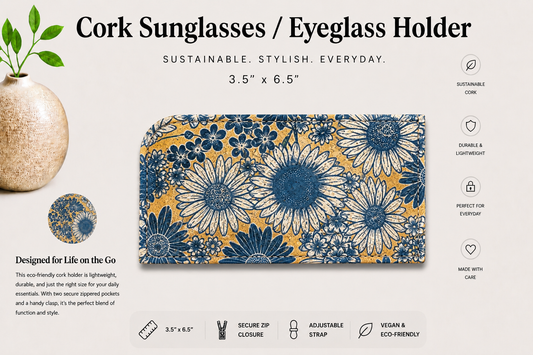 Sunglass/Eyeglass Cork Holder - Vegan - Handmade - Sustainable