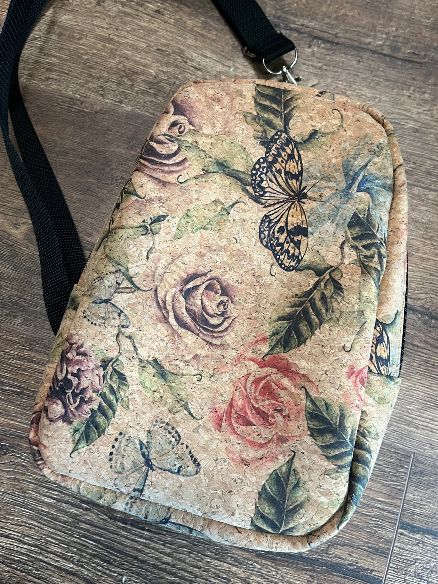 Simplicity Cork Sling Bag - w/Adjustable Strap - Vegan - Handmade