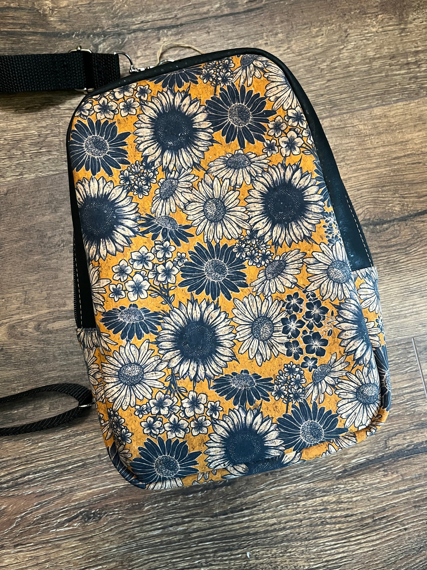 Simplicity Cork Sling Bag - w/Adjustable Strap - Vegan - Handmade