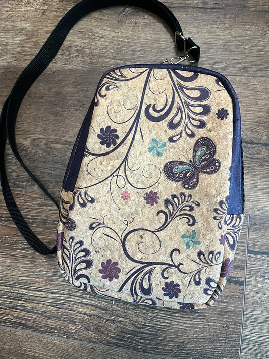 Simplicity Cork Sling Bag - w/Adjustable Strap - Vegan - Handmade